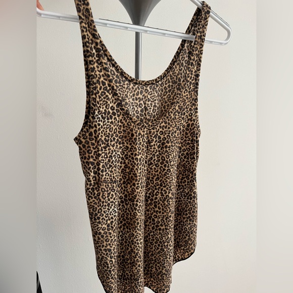 Cheetah print PINK low scoop back tank top - Picture 3 of 3